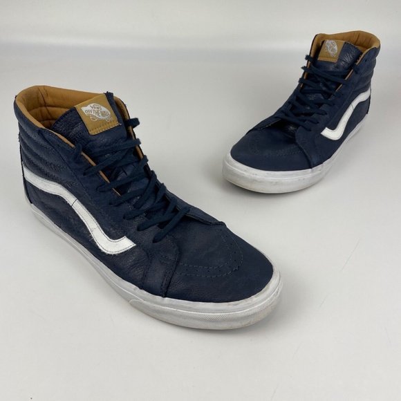 Vans Other - VANS Men's Size 13 SK8 Hi Blue Athletic High Top Leather Shoes Sneaker 721356-